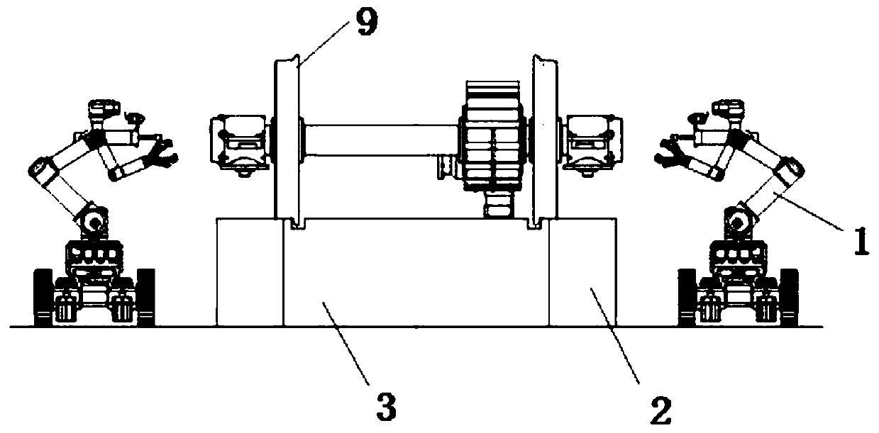 Intelligent screwing and assembling system based on crawler type six-axis robots