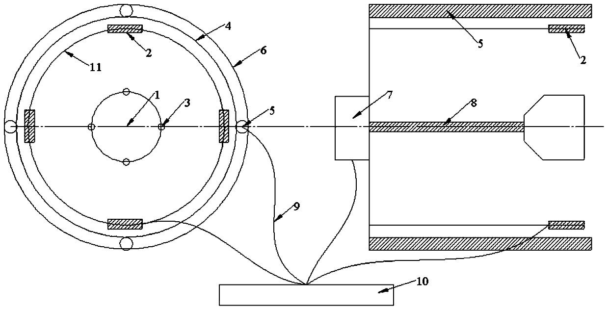 A test device for simulating on-orbit solar irradiation of ion thrusters