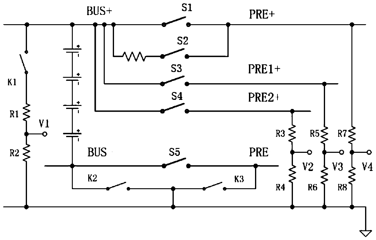 Main relay adhesion detection circuit and detection method of vehicle battery management system