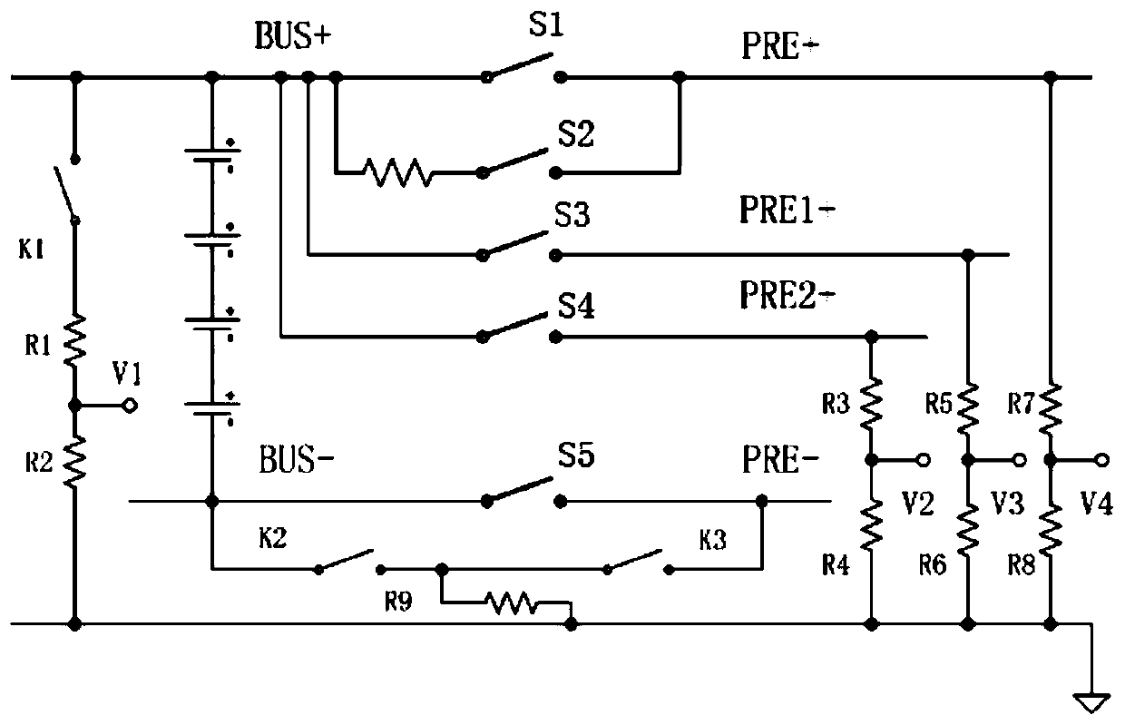 Main relay adhesion detection circuit and detection method of vehicle battery management system