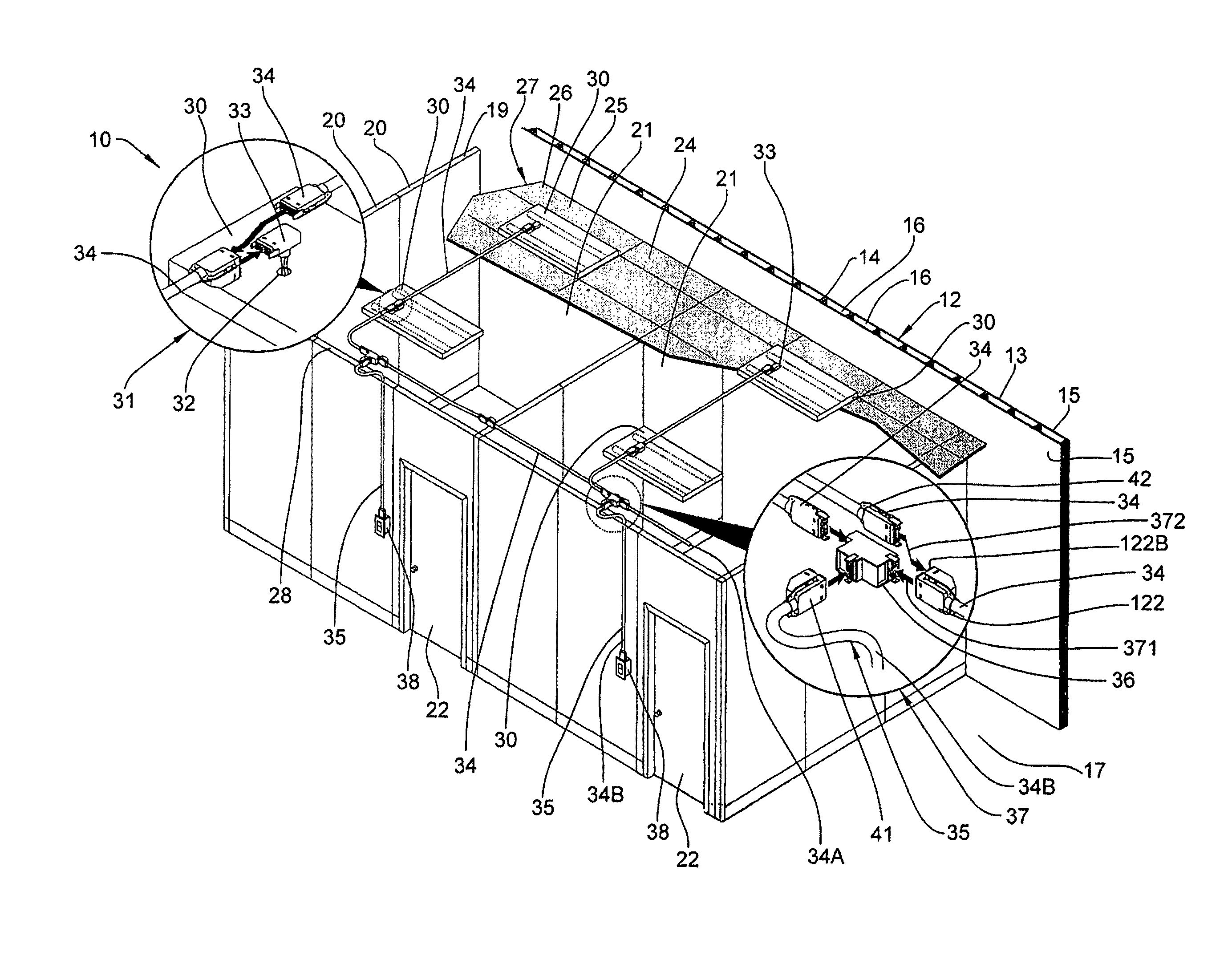 Modular electrical distribution system for a building