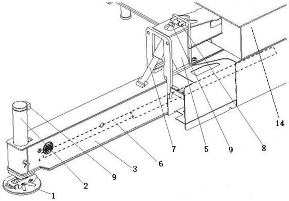 Landing leg structure with variable lap joint length and wheeled crane