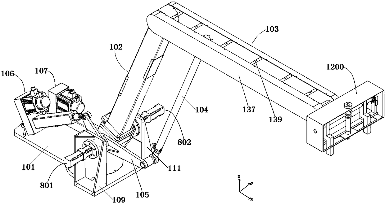 Multi-axis mechanical arm with electric clamping claw