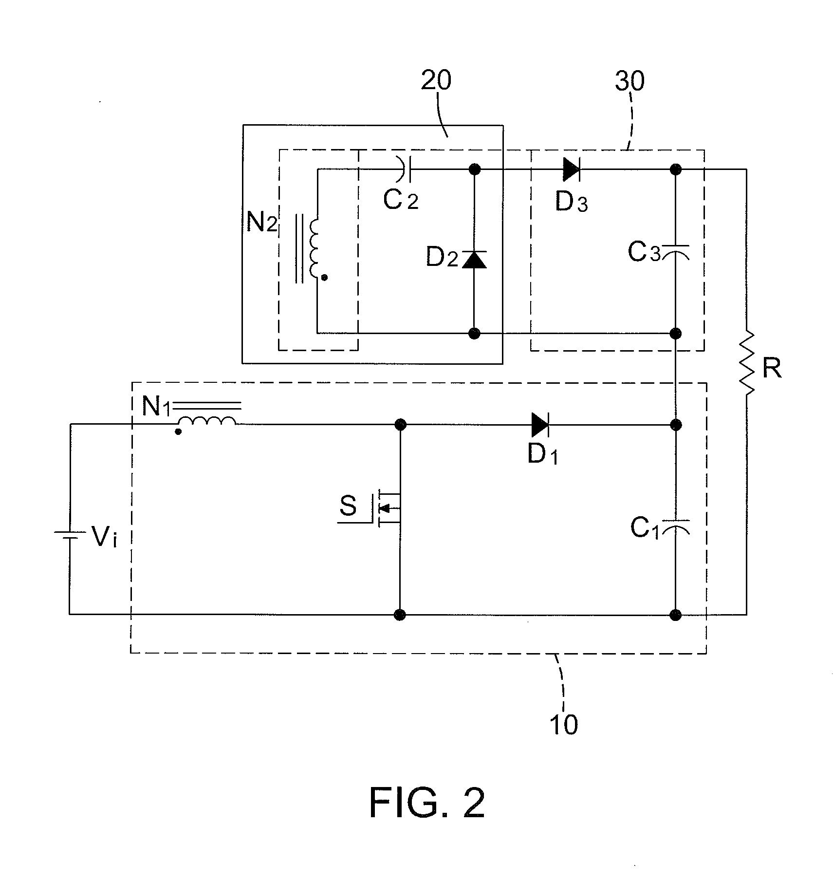 Boost-Forward-Flyback High Gain Converter