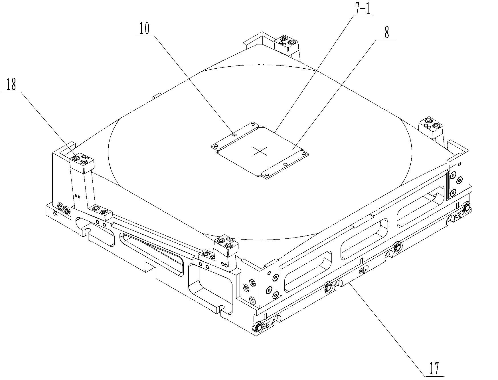 Accurate off-line shaft fixing device and method of wedge-shaped lens disassembly and assembly unit