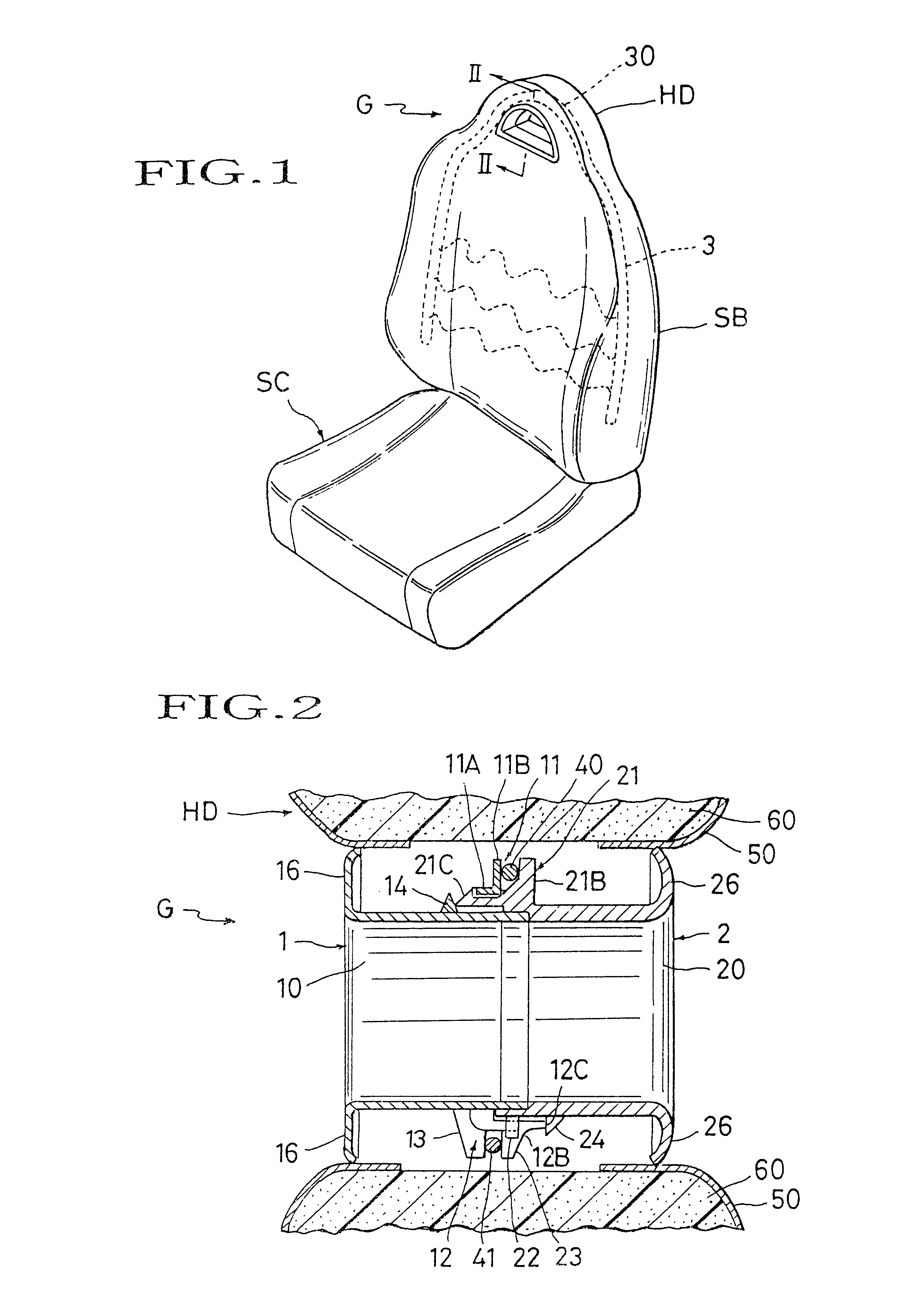 Garnish arrangement in annular headrest for vehicle seat