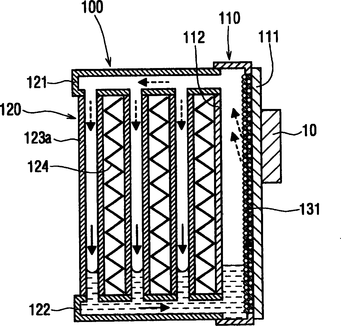 Boiling cooling device