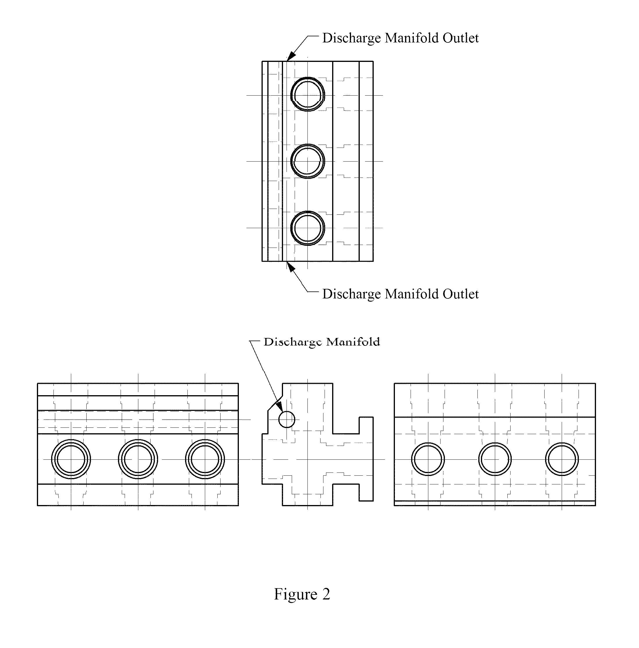 Multiple port discharge manifold fluid end