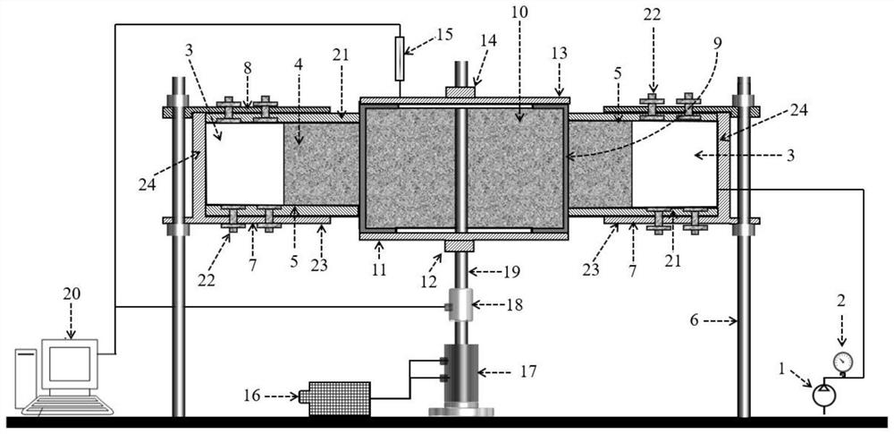 Waste tire-soil vertical interface shear characteristic testing device