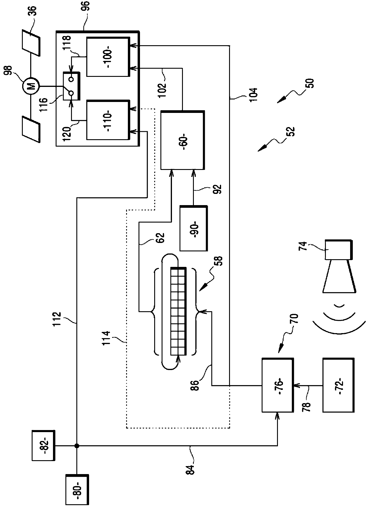 Control device for a vehicle, corresponding vehicle and method