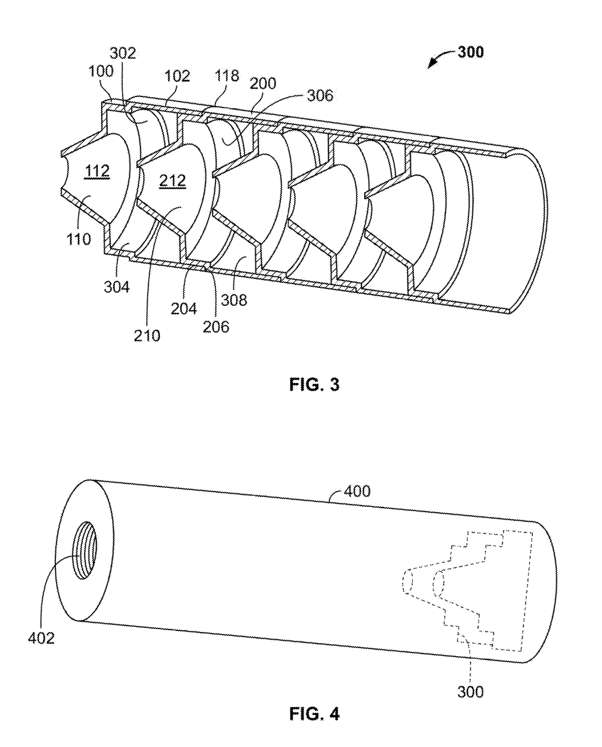 Baffles, suppressors, and powder forming methods