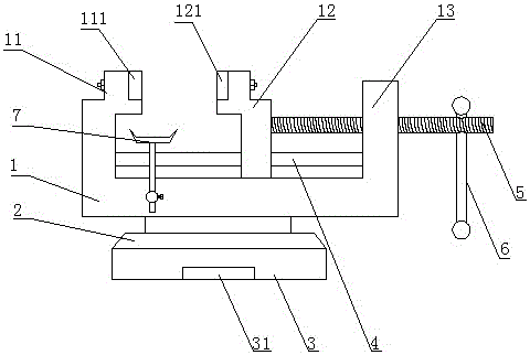 Clamping device with tilting prevention function