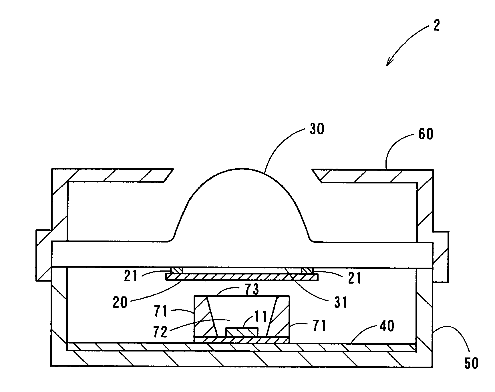 Light source device with equalized colors split, and method of making same