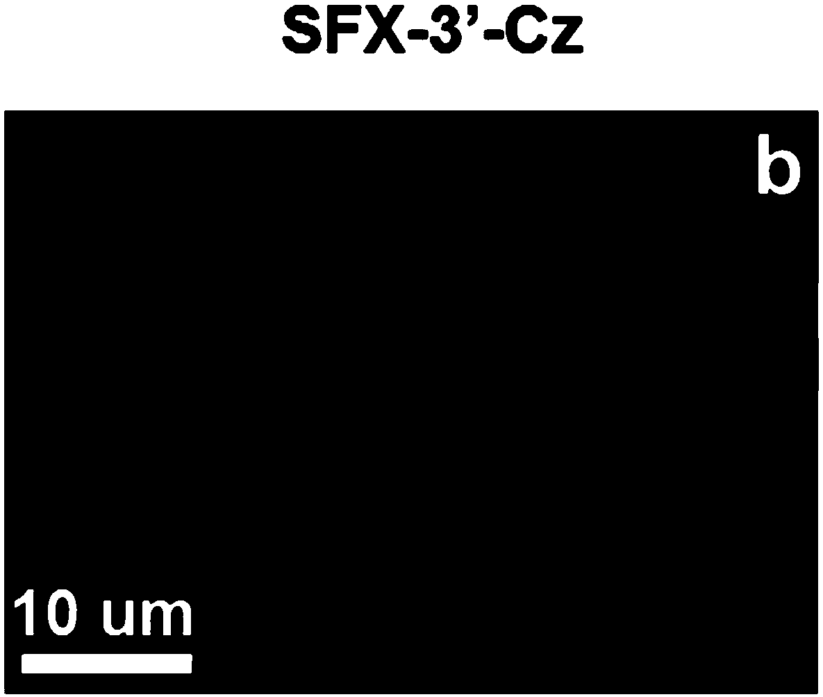 Organic nanomaterial based on spirofluorene-xanthrene mono-substituted carbazole, preparation method and application thereof