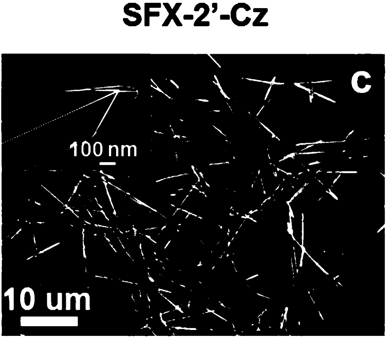 Organic nanomaterial based on spirofluorene-xanthrene mono-substituted carbazole, preparation method and application thereof