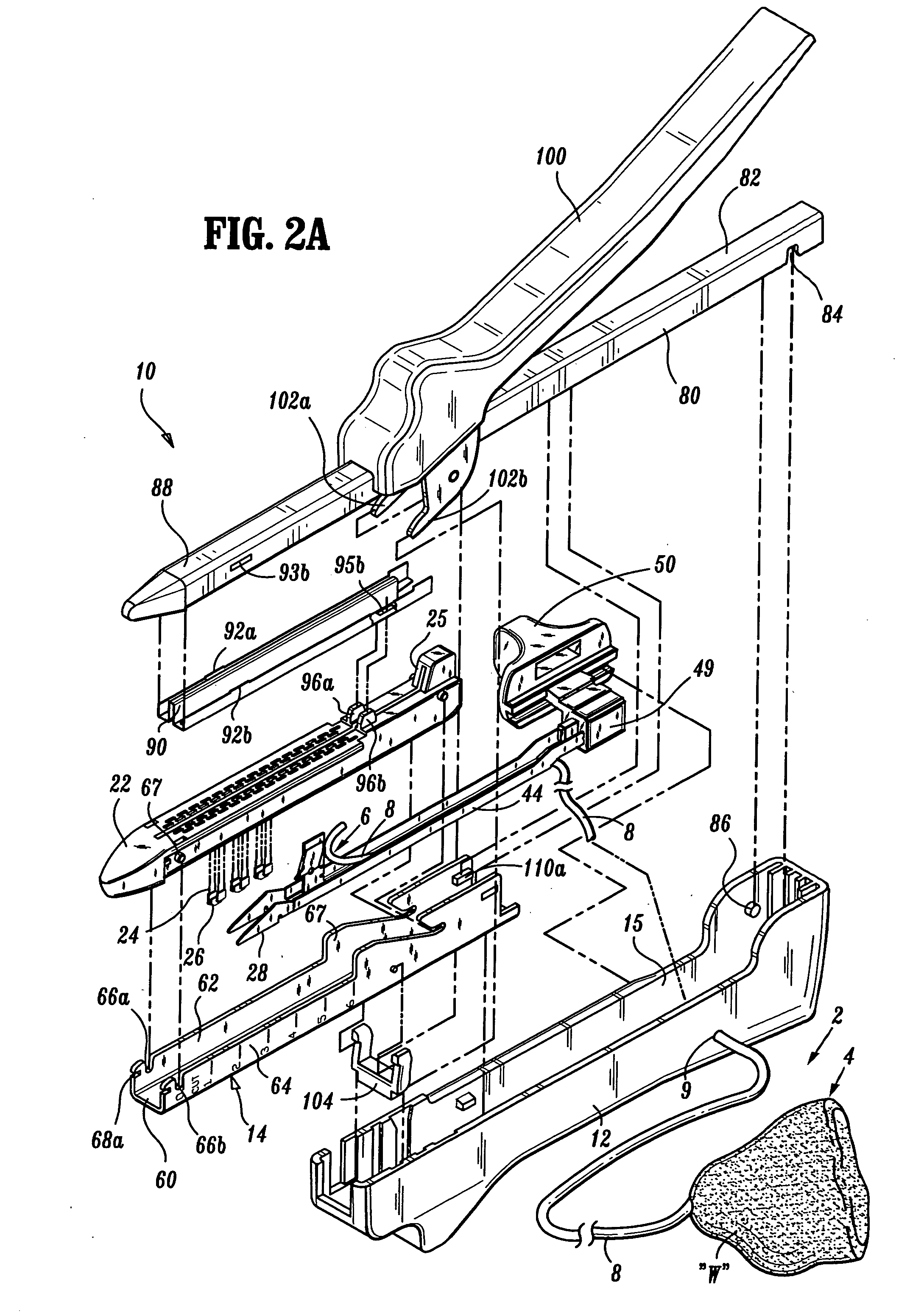 Wound closure material applicator and stapler