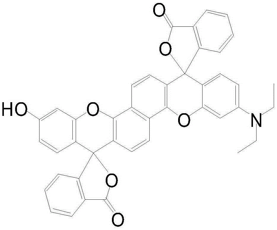 Preparation method of fluorescein and rhodamine structures-fused optical signal controllable dark red xanthene dye