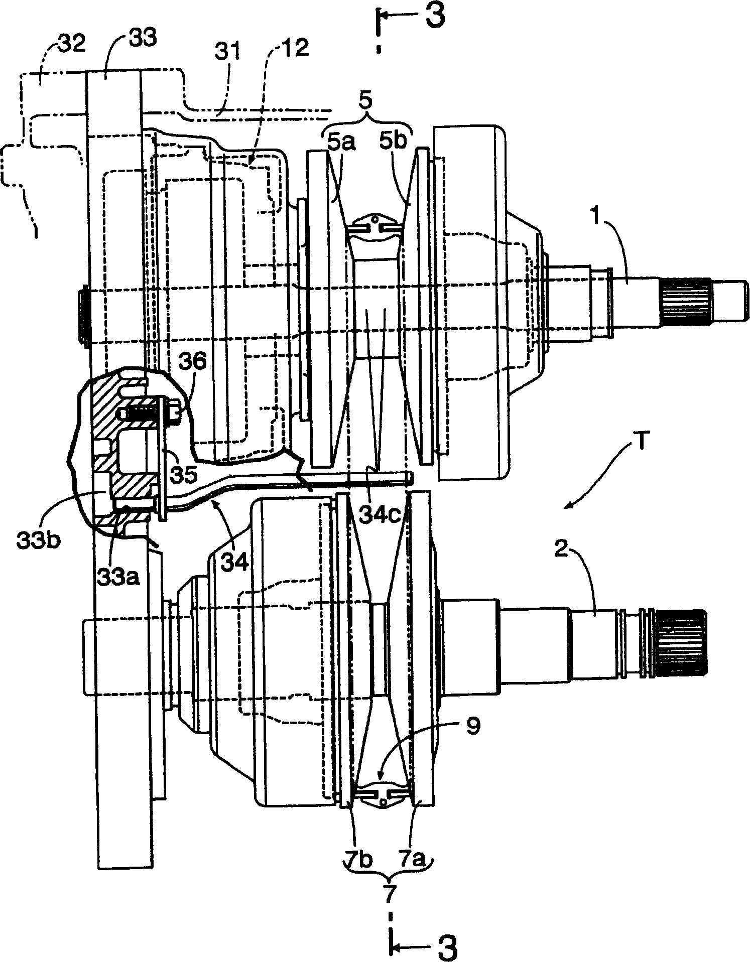 Metal band type stepless speed variator lubricating device