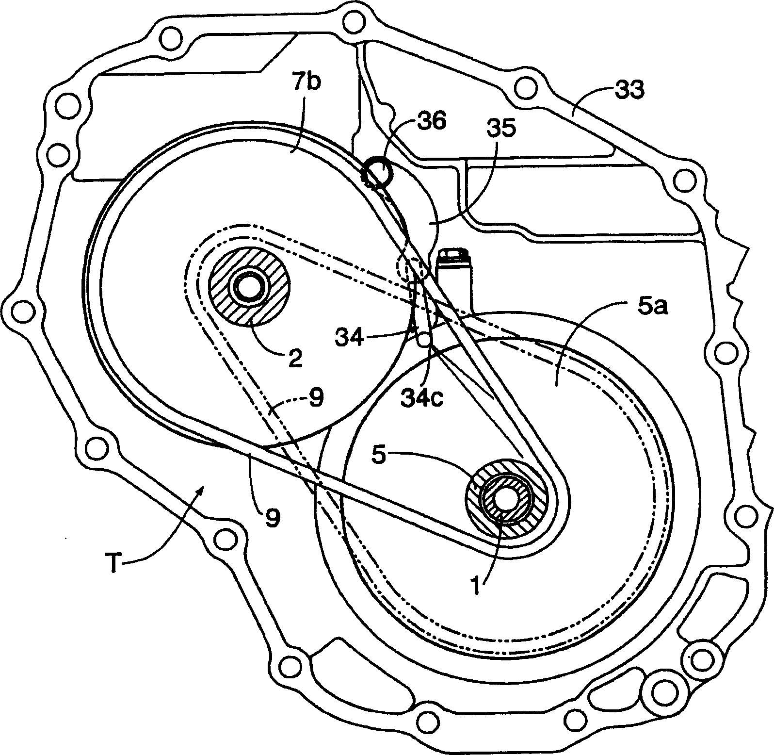 Metal band type stepless speed variator lubricating device