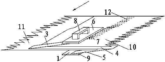 Overlapping device of upper geotechnical cloth of composite geo-membrane