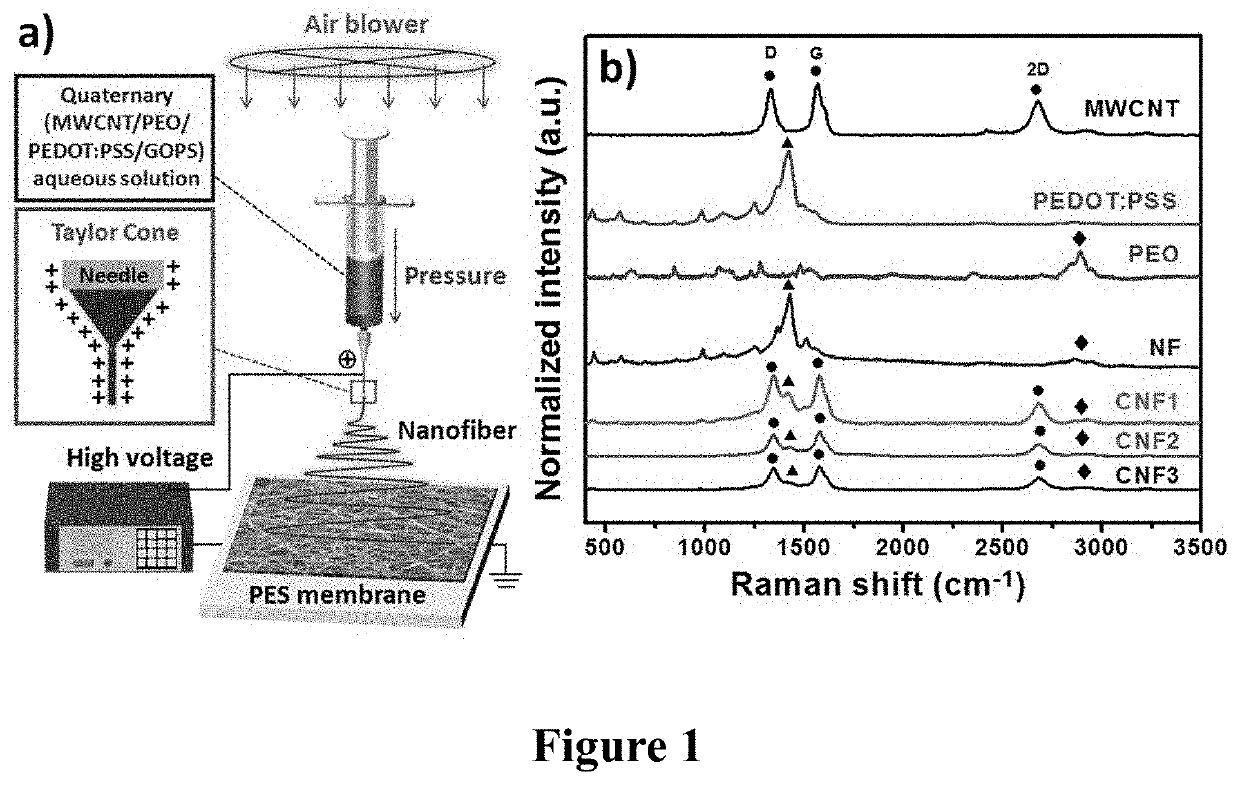 Method of producing electrically conductive polymers and removing protein-bound substances