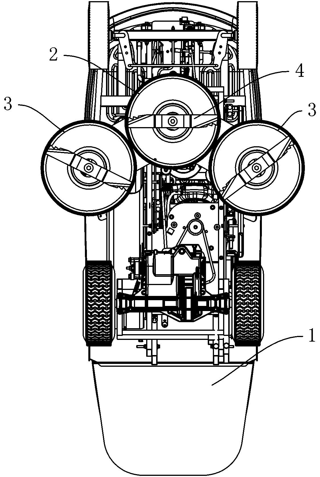 Foldable chassis of mower