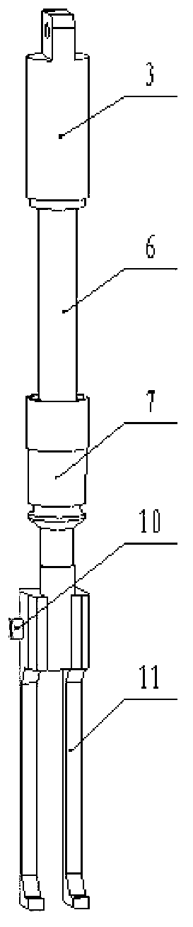 Two-finger four-pin automatic picking and placing device for plug seedling transplanting