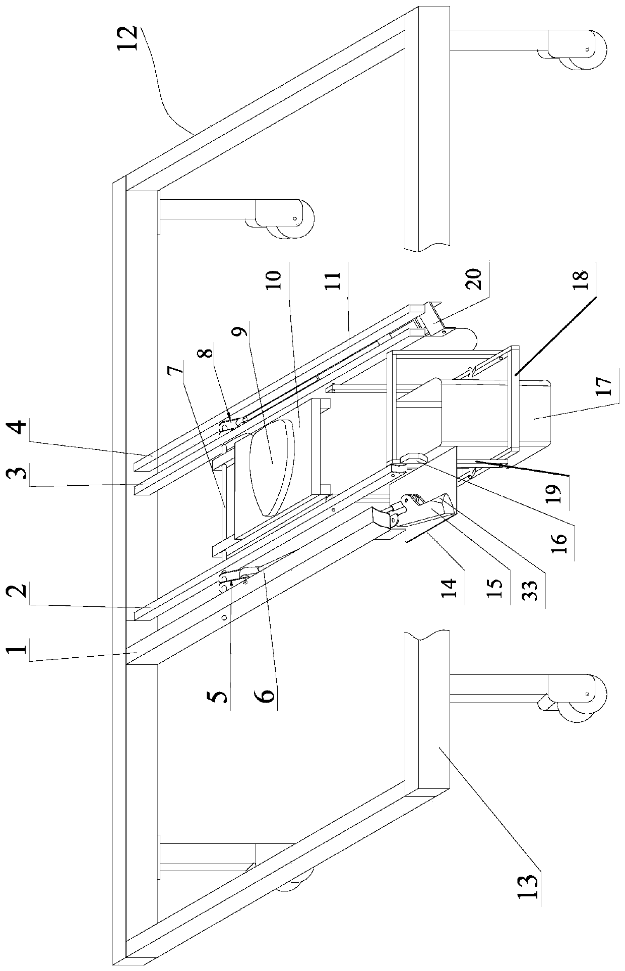 Nursing bed with defecation device