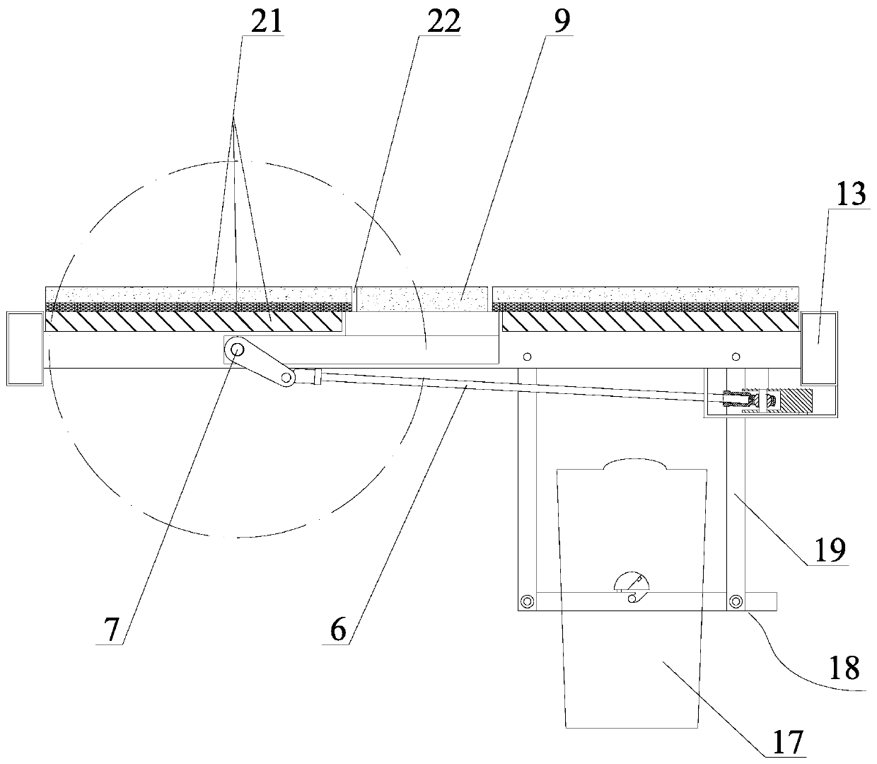 Nursing bed with defecation device