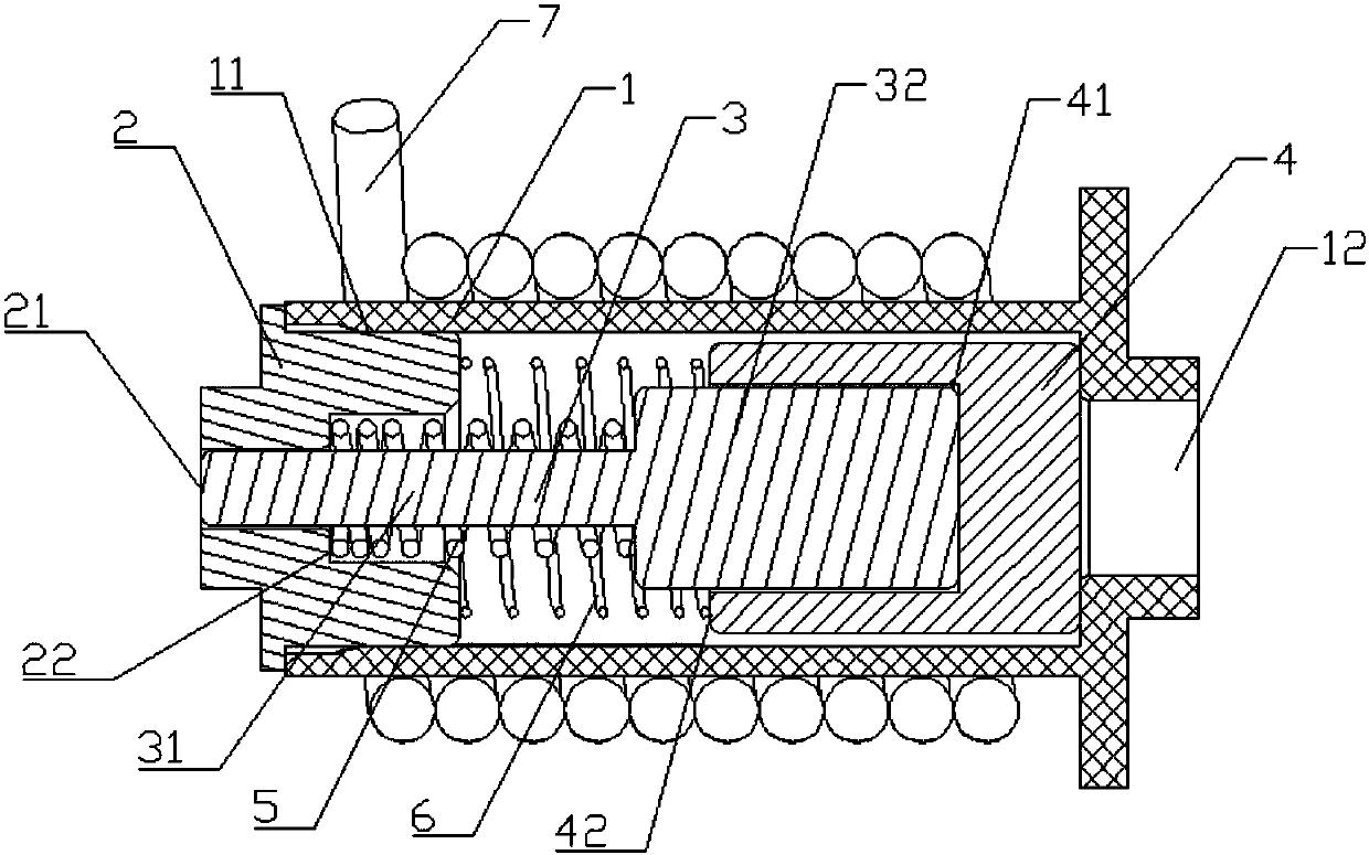 Iron core assembly of a small circuit breaker