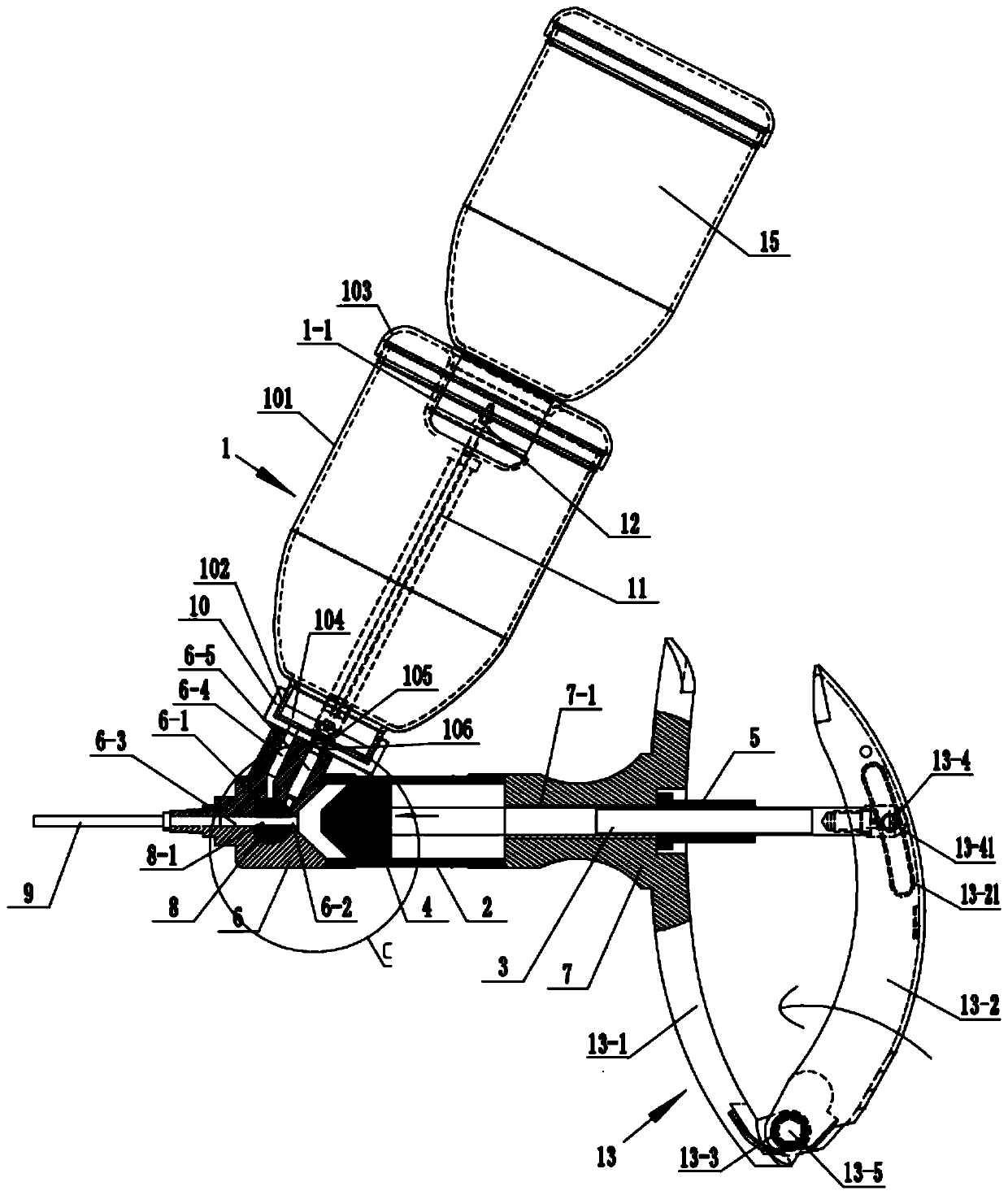 Medical medicine feeding device for animals