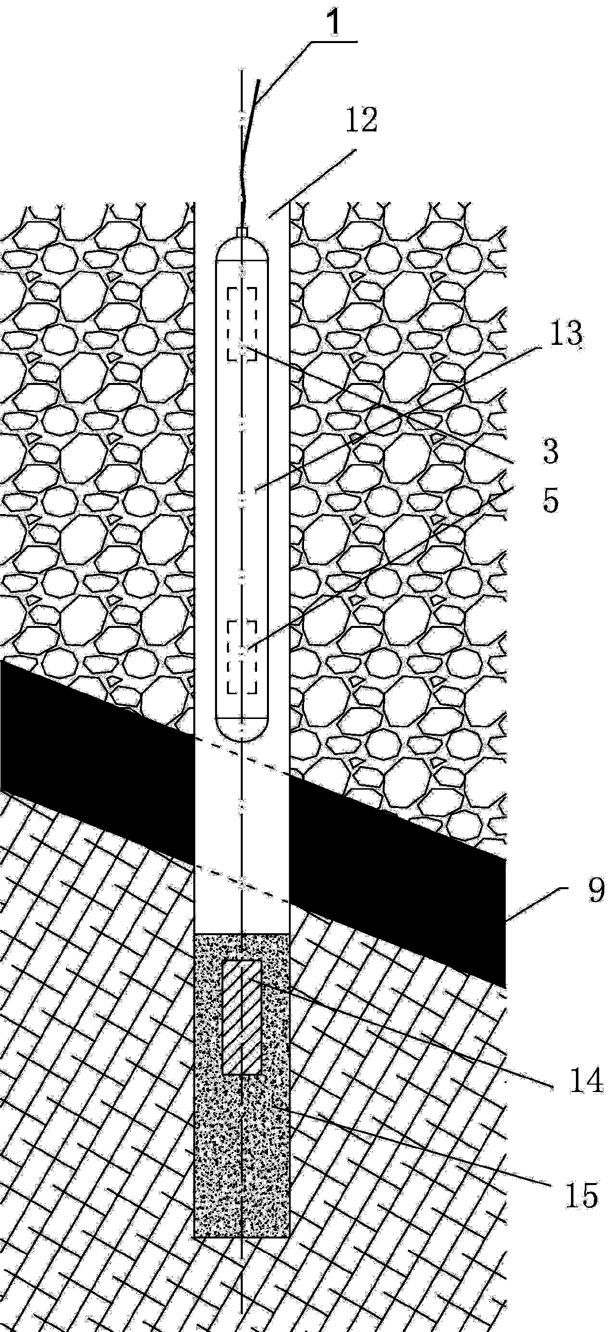 A magnetic positioning device and a method for monitoring the deep displacement of a landslide using the device