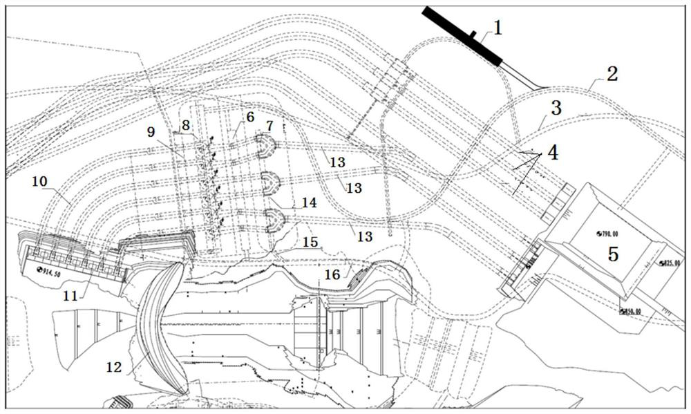 Underground runner on-site processing factory arrangement structure