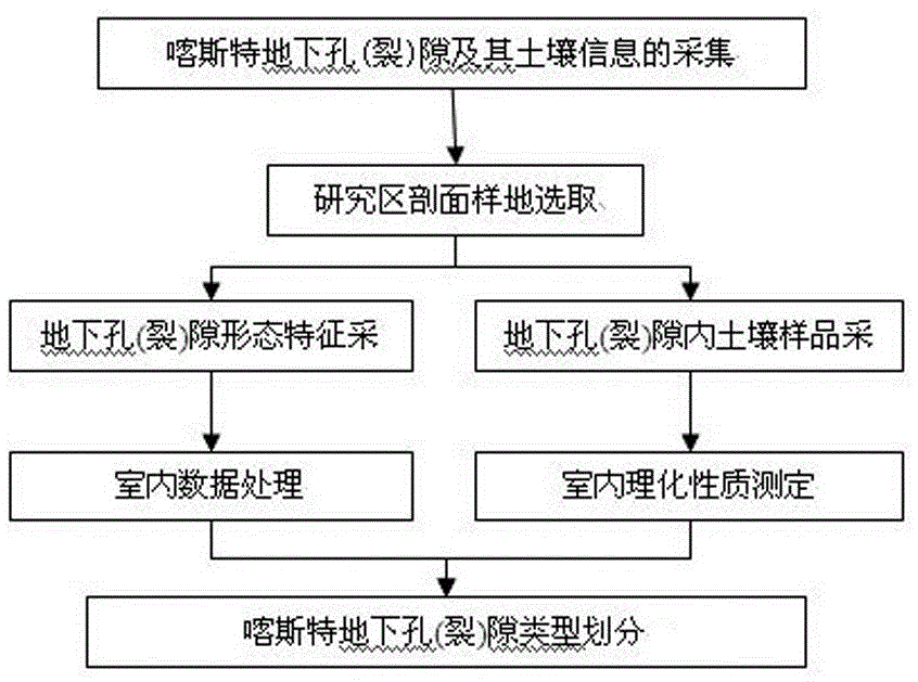 Method for collecting information of underground pores and cracks and soil of karst