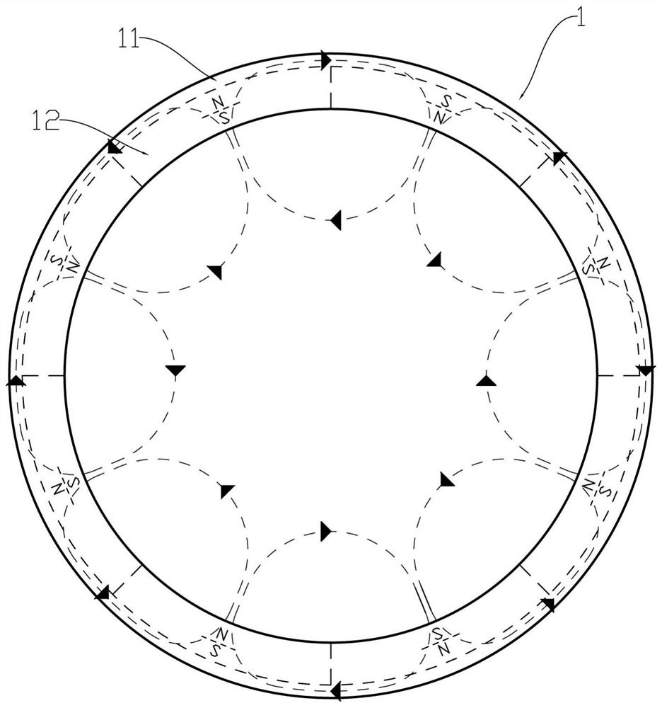 Permanent magnet ring, motor applying permanent magnet ring and manufacturing method and mold