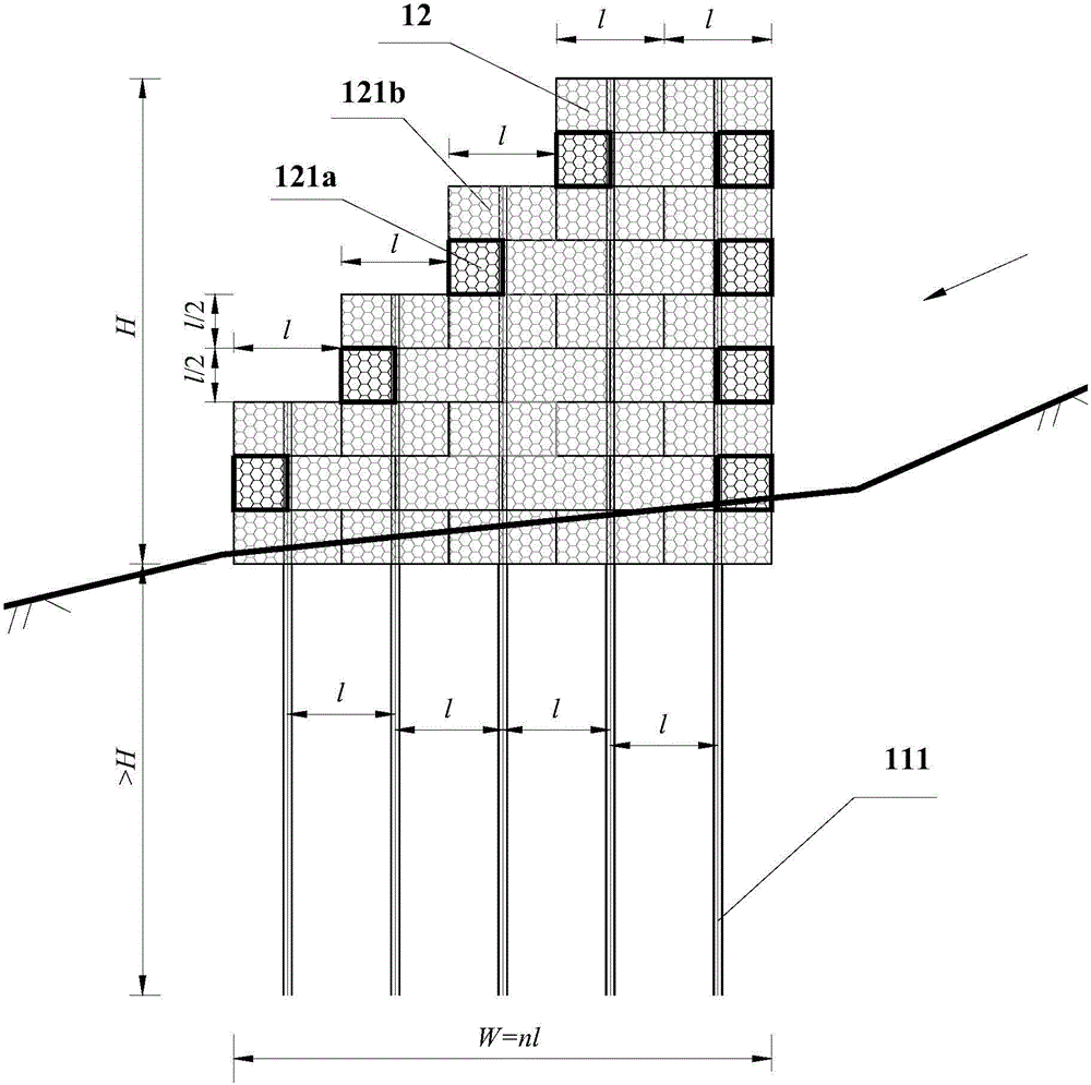 Debris flow gabion prevention structure and design method thereof