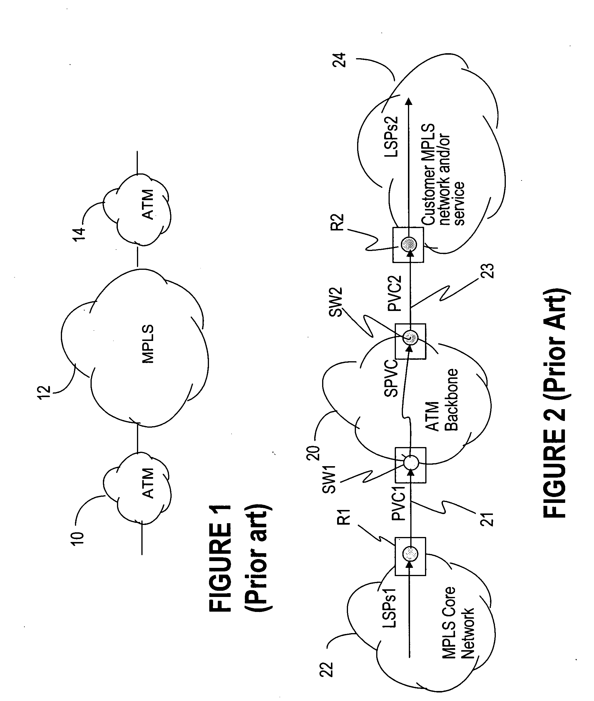 Extending IP/MPLS services reachability over ATM backbone networks