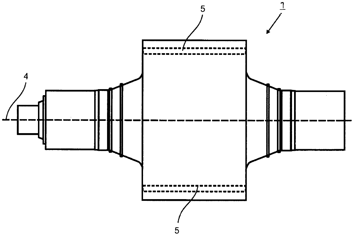 Drum, method for removing a tire and method for shrink fitting a tire onto the shaft of a roller