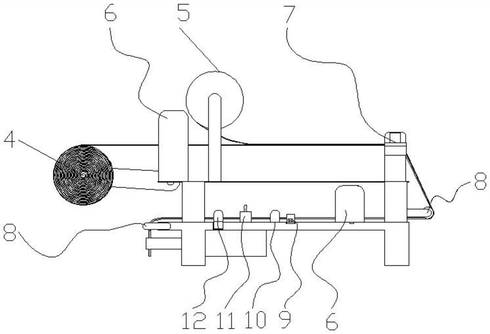 Flexible edge processing equipment for hook-and-loop fastener bandage of medical stretcher and process of flexible edge processing equipment