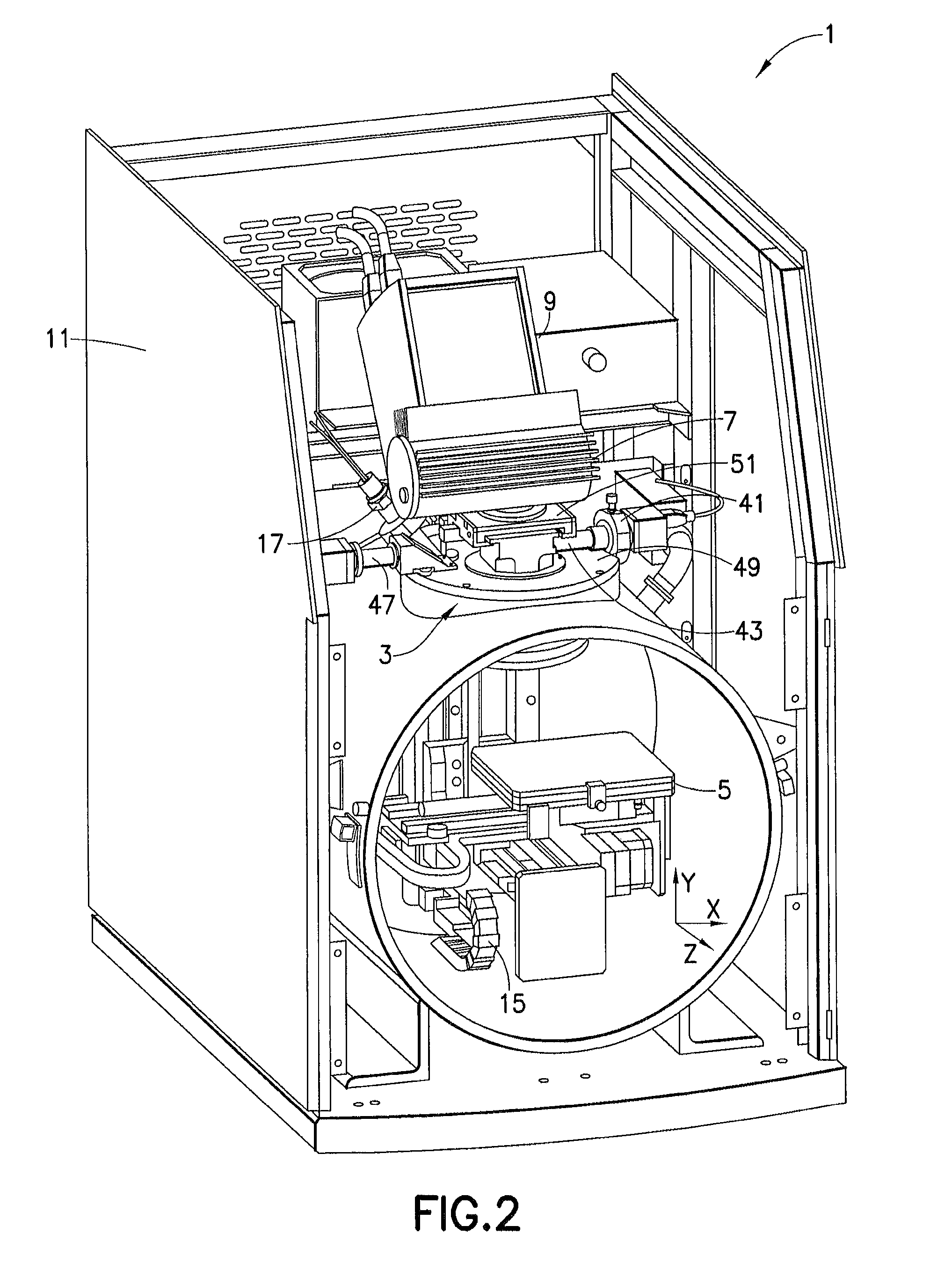 Optical positioner design in X-ray analyzer for coaxial micro-viewing and analysis