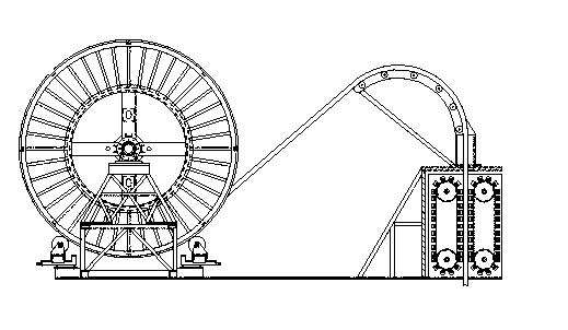 Pipeline taking-up/taking-off device