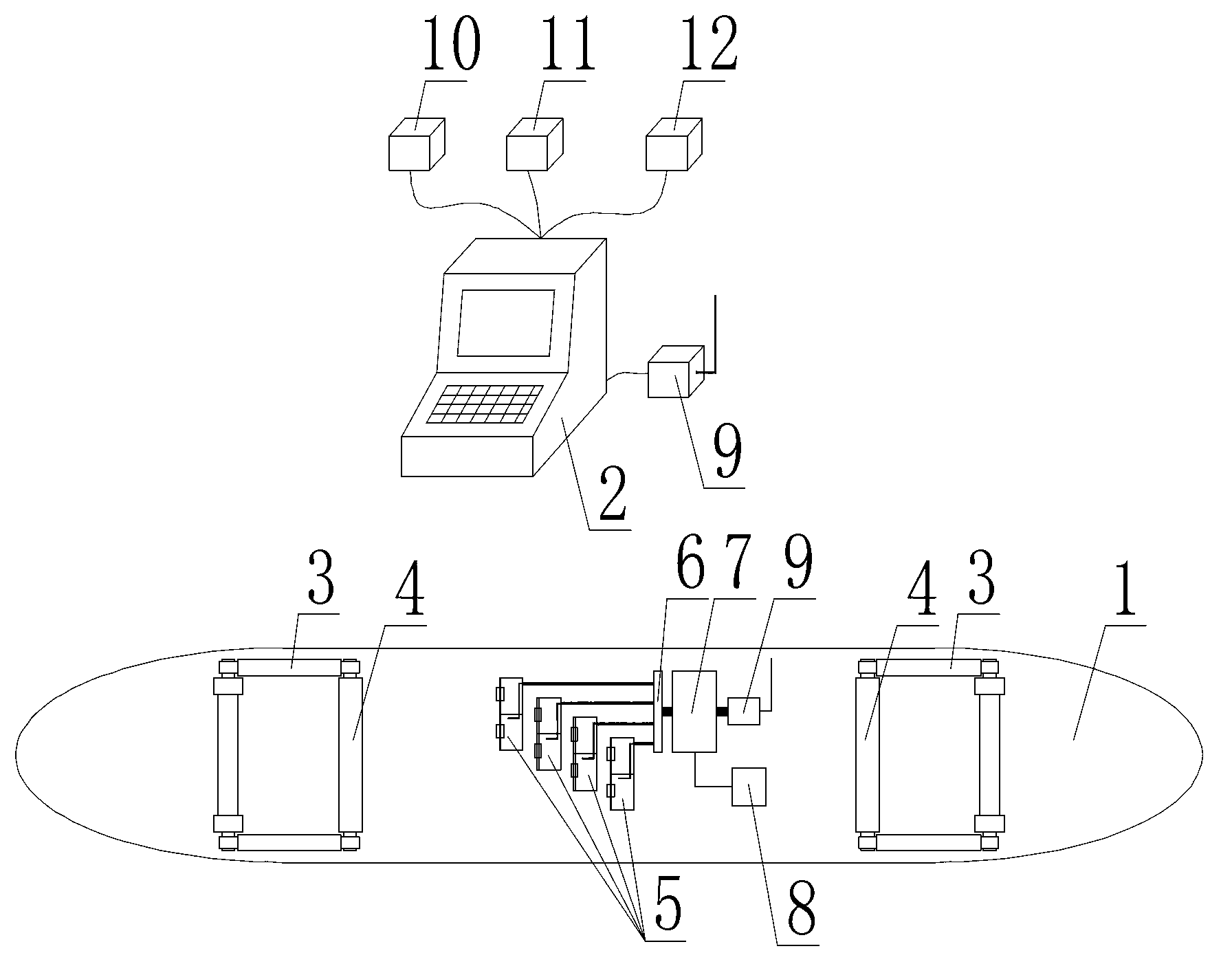 Wireless moving train power testing system