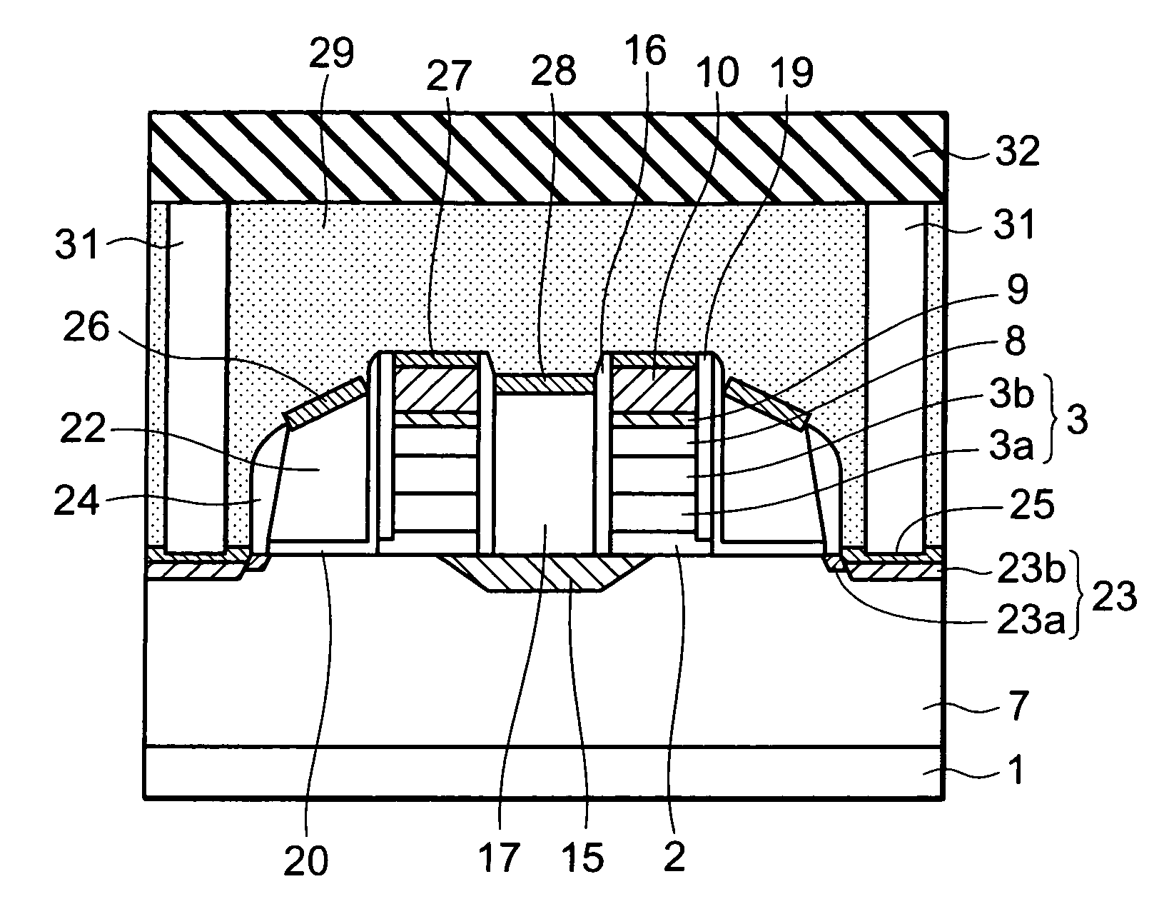 Non-volatile semiconductor memory device having an erasing gate