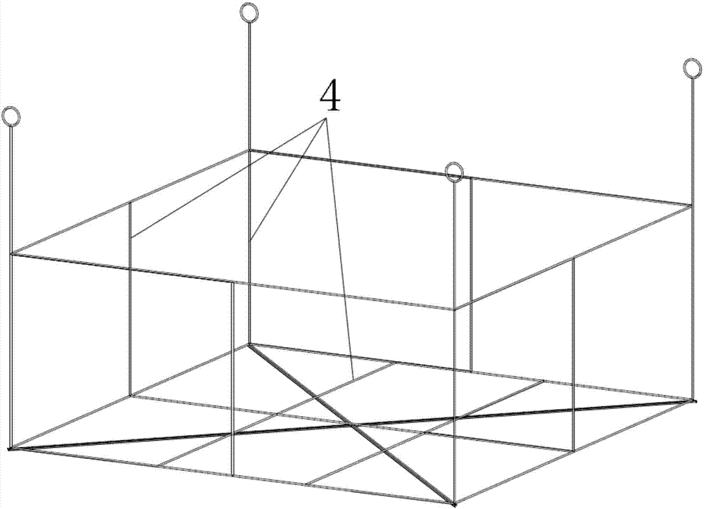 Assembly type supporting piece and cultivation net cage with same