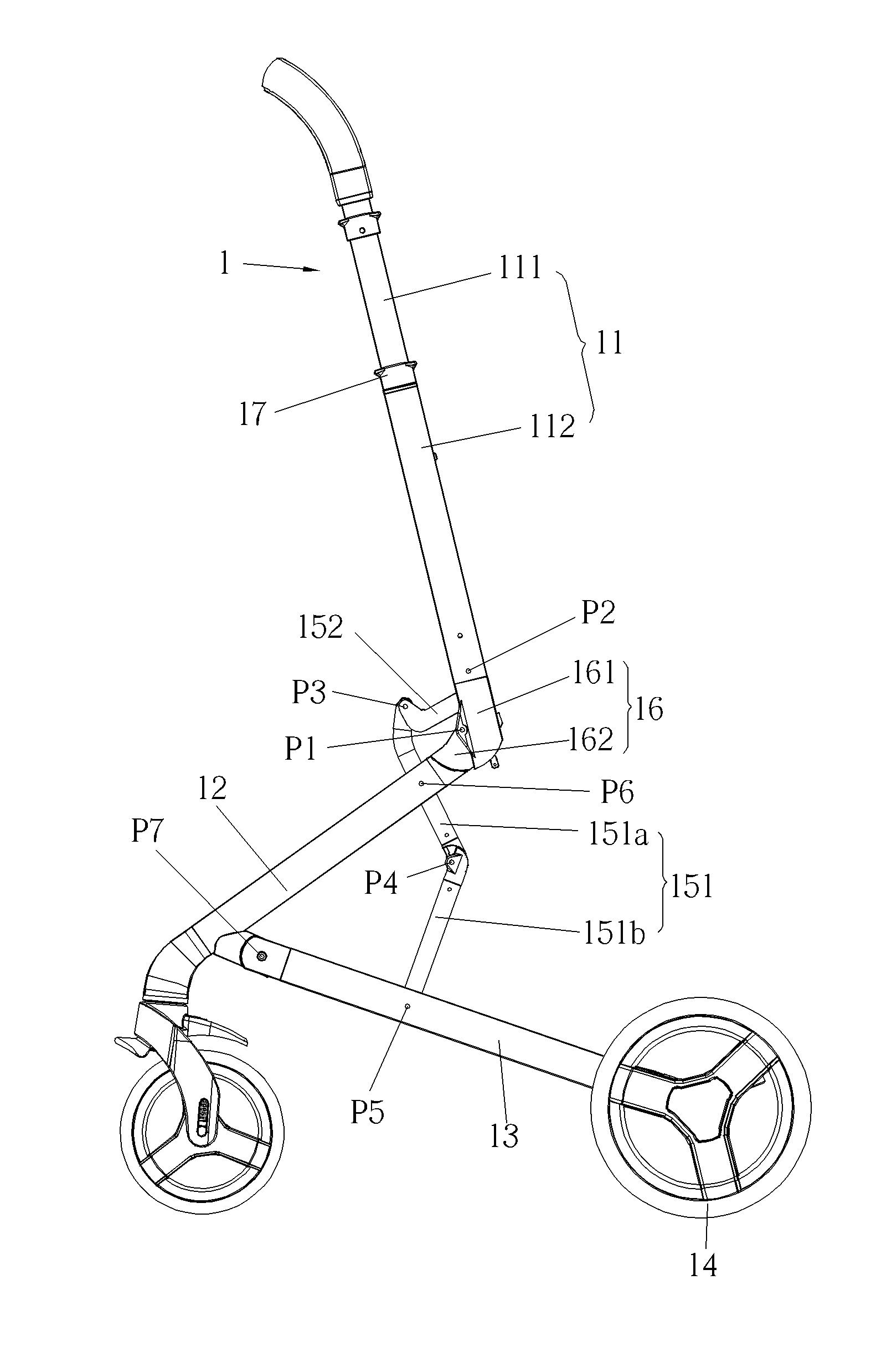 Stroller frame and stroller therewith