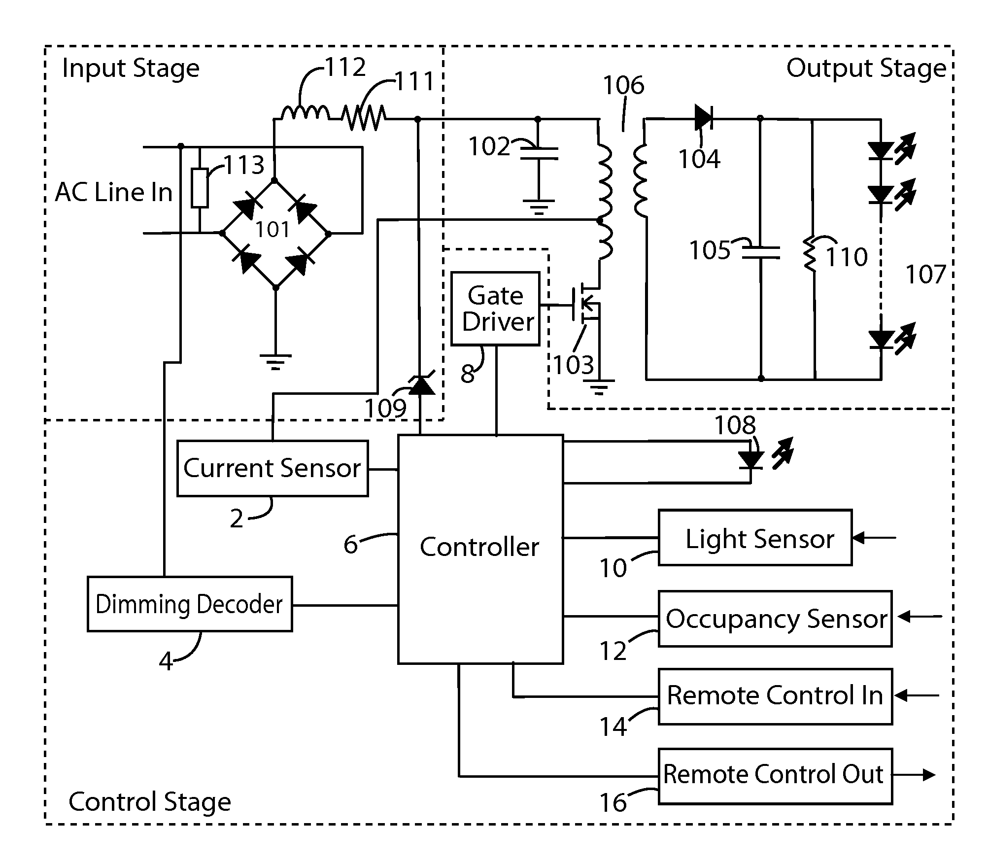 Integrated Electronic Device for Controlling Light Emitting Diodes