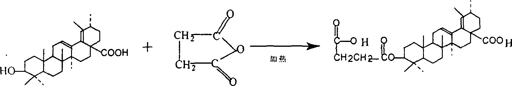 Preparation of 3beta-succinyl-18-disodium salt dehydro ursolic acid