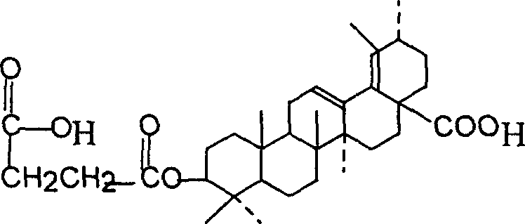 Preparation of 3beta-succinyl-18-disodium salt dehydro ursolic acid