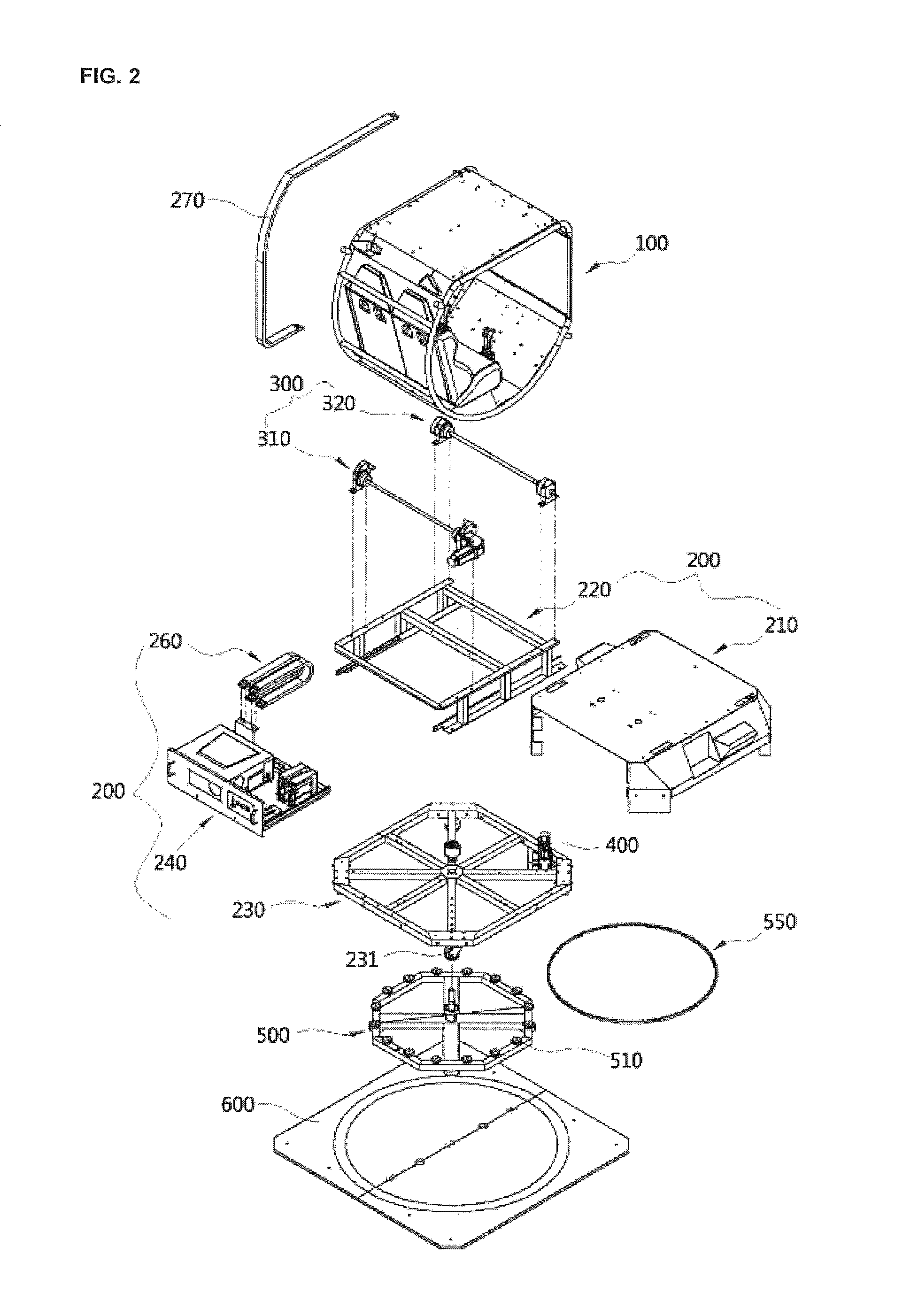 Motion simulator with two degrees of freedom of angular motion