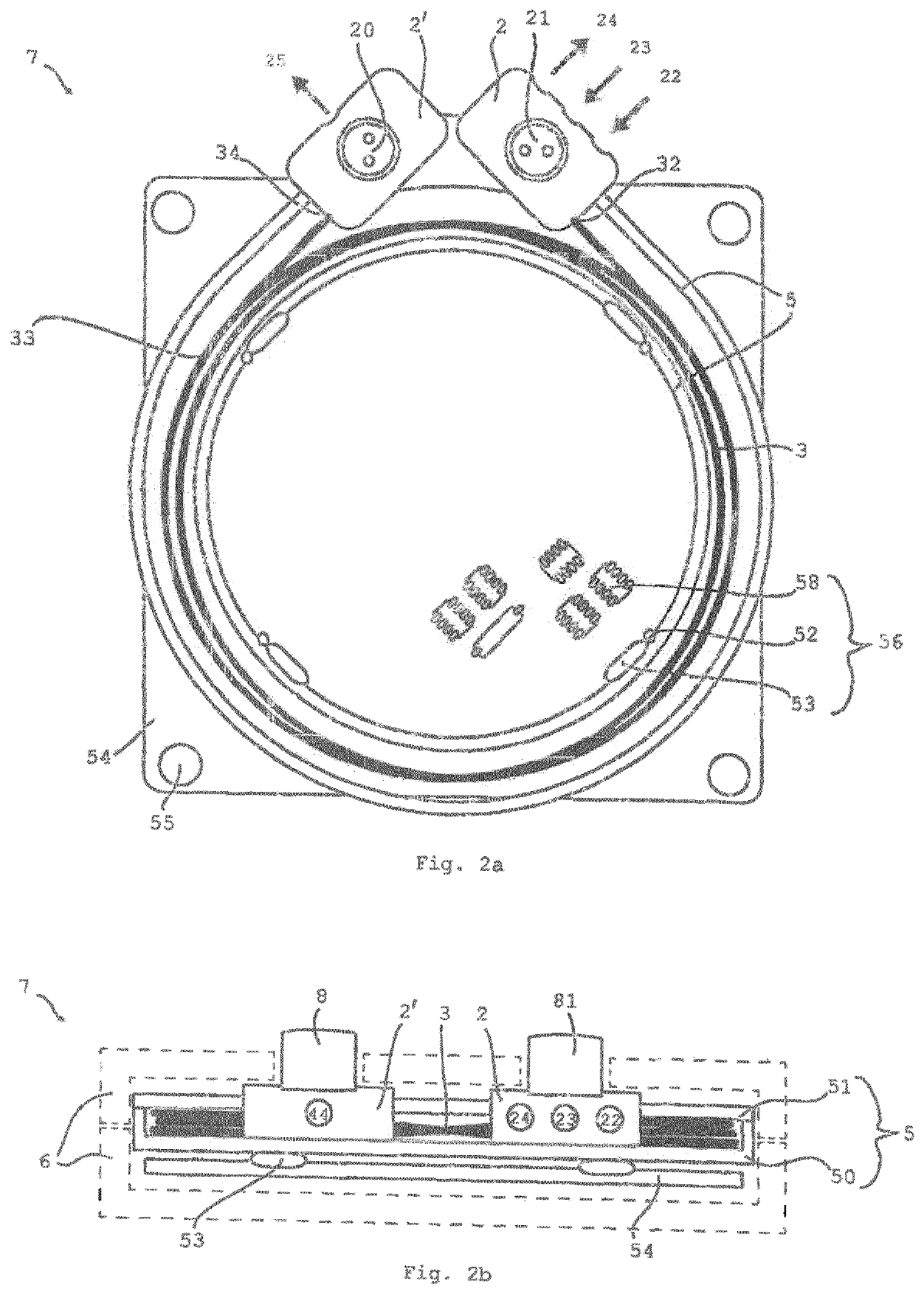 Portable gas analysis device with compact measurement device